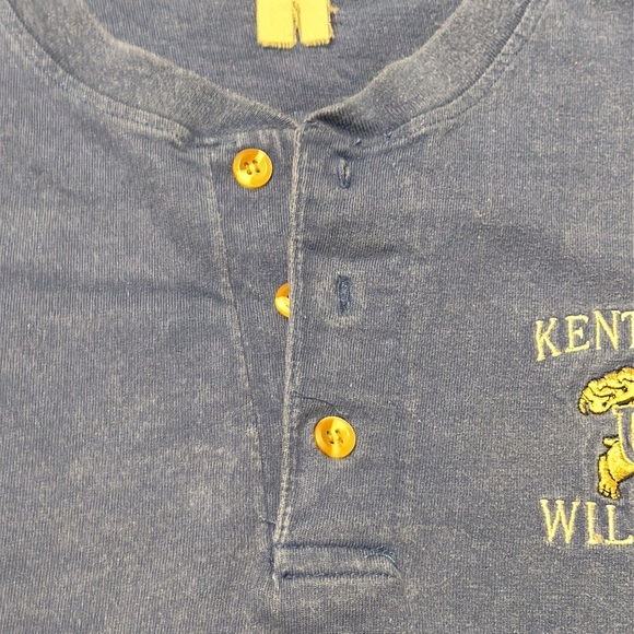 Castaways UK Kentucky Wildcats Blue Henley Shirt Men Adult short sleeve - Picture 3 of 14